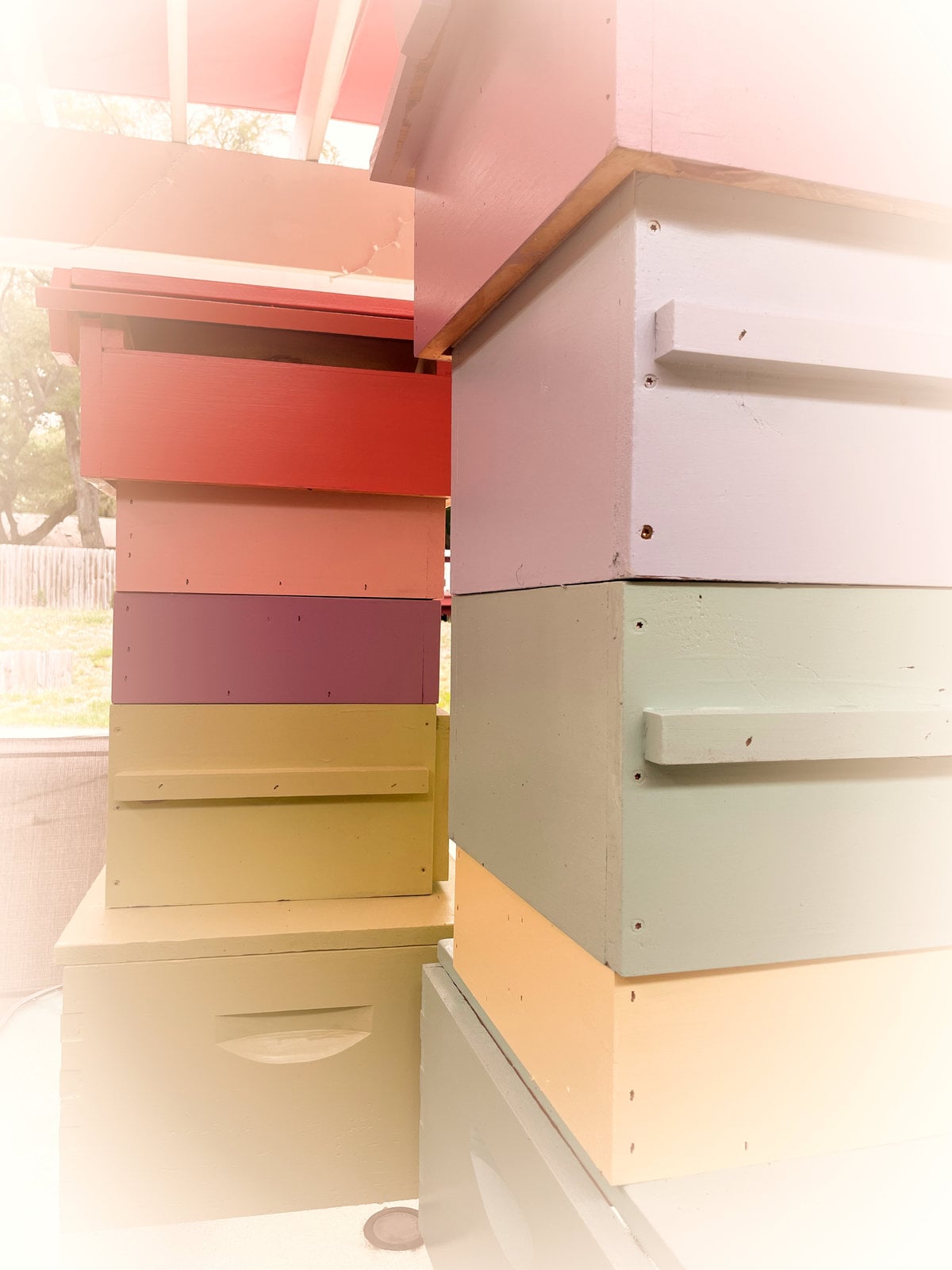 Our beehive boxes are getting painted